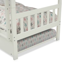 scout white twin over twin bunk bed with trundle   