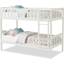 scout white twin over twin bunk bed   