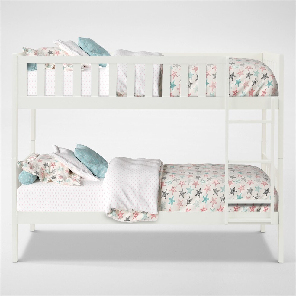 scout white twin over twin bunk bed   