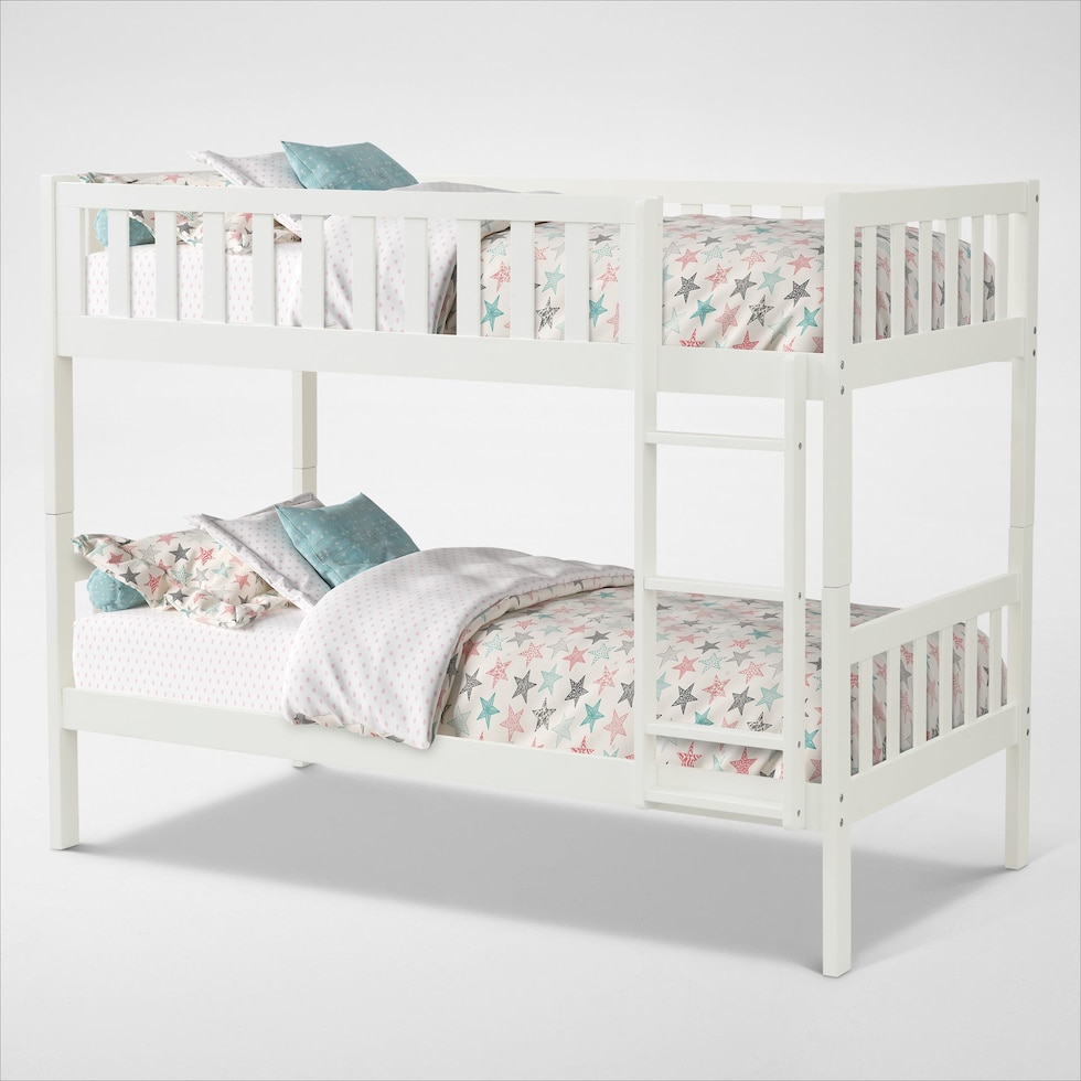 scout white twin over twin bunk bed   