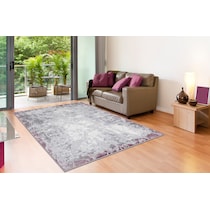 scribb gray purple area rug  x    