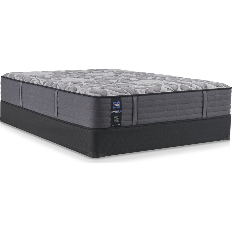 sealy avonlea gray queen mattress foundation set   