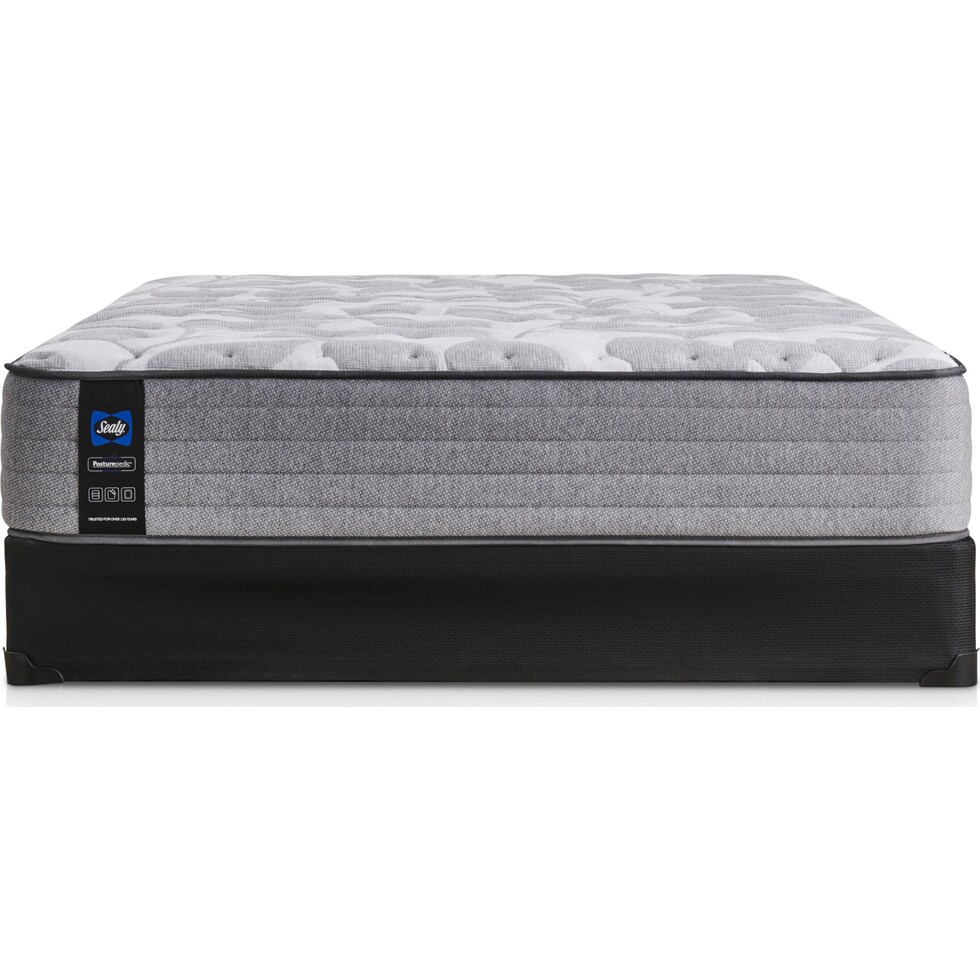 sealy dantley gray queen mattress foundation set   