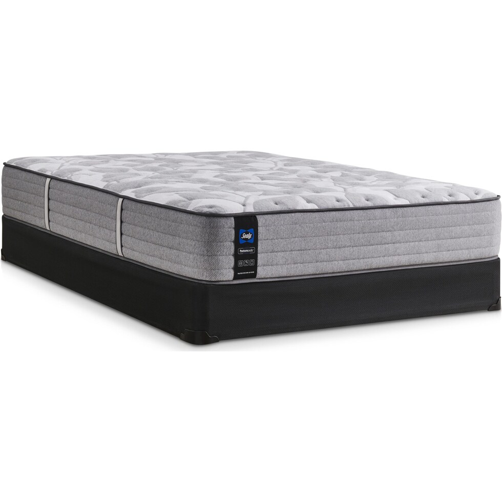 sealy dantley gray queen mattress low profile foundation set   