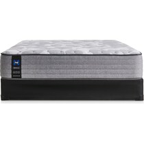 sealy dantley gray queen mattress low profile foundation set   