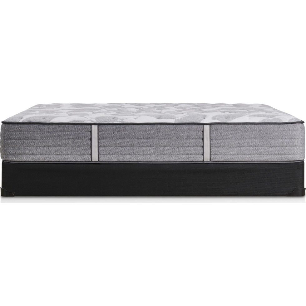 sealy dantley gray queen mattress low profile foundation set   
