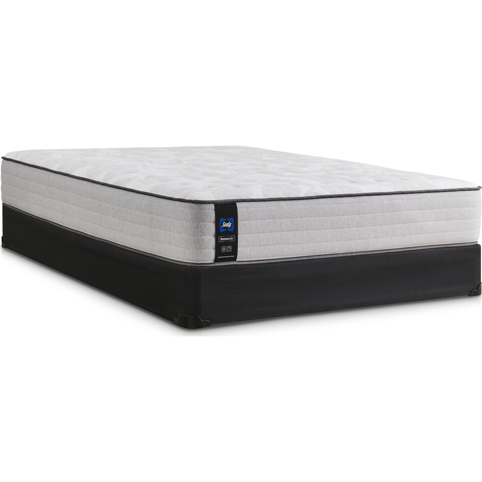 sealy diggens gray queen mattress split low profile foundation set   