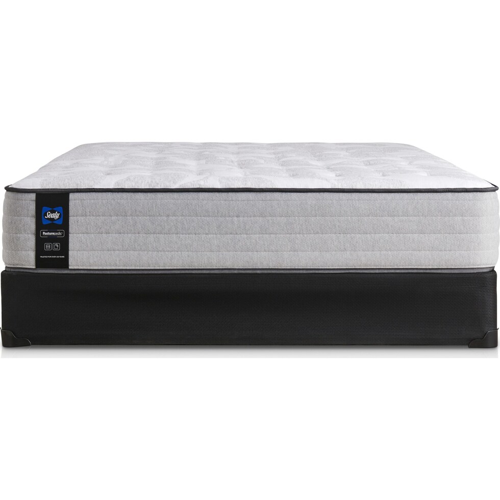sealy diggens gray queen mattress split low profile foundation set   
