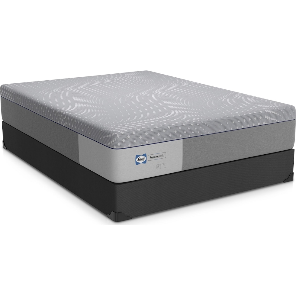sealy elsanta gray king mattress split low profile foundation set   