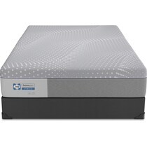 sealy elsanta gray queen mattress split low profile foundation set   