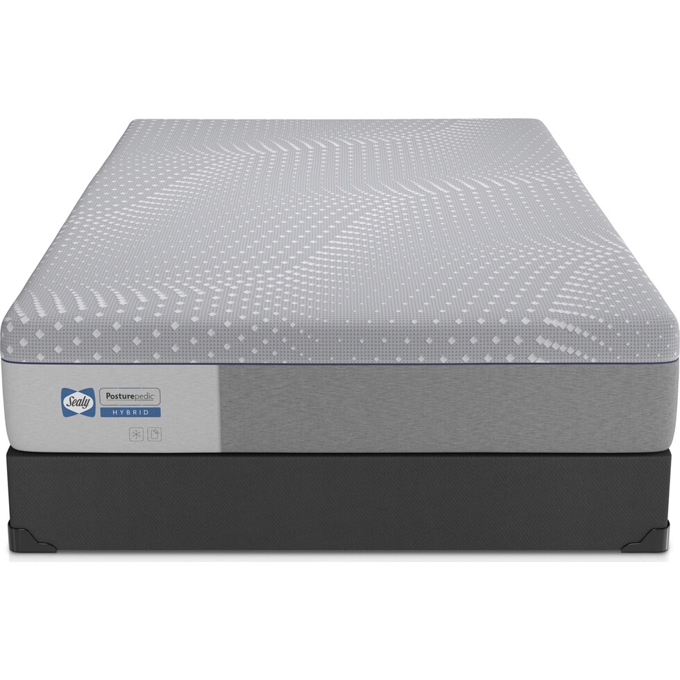 sealy elsanta gray twin xl mattress low profile foundation set   