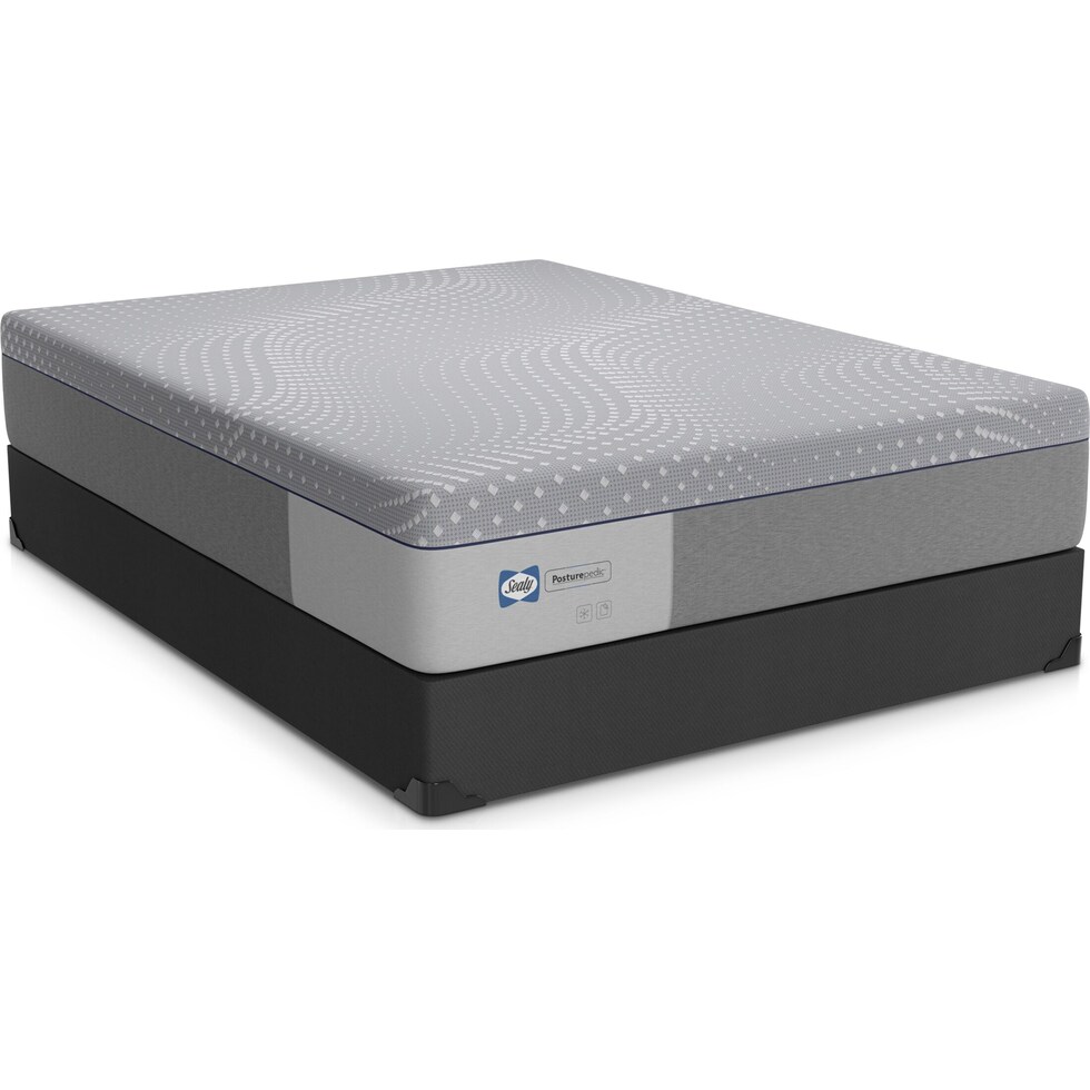 sealy elsanta gray twin xl mattress low profile foundation set   
