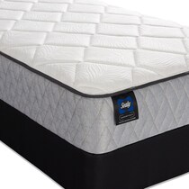 sealy gilroy white queen mattress split low profile foundation set   