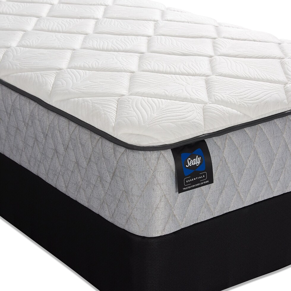 sealy gilroy white queen mattress split low profile foundation set   