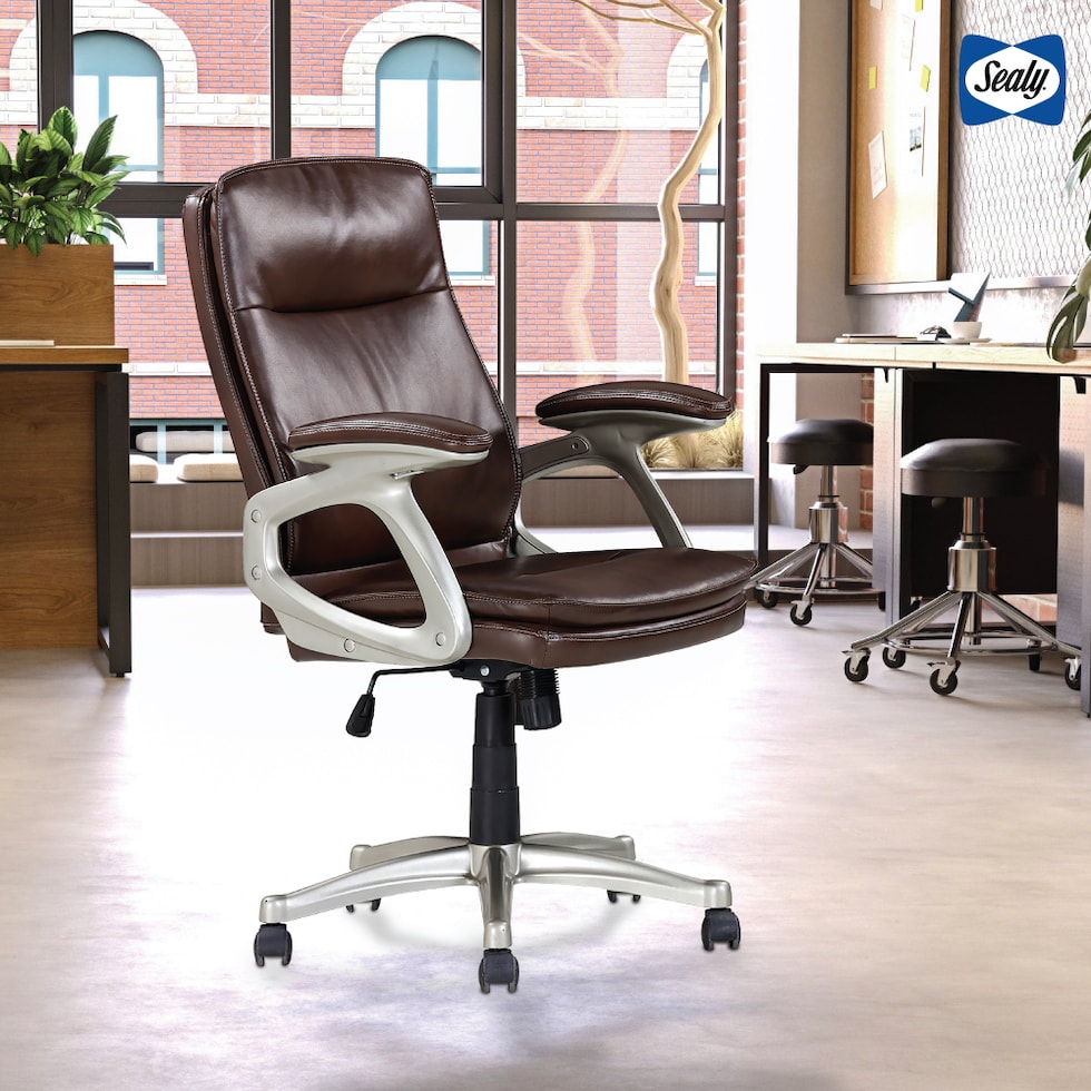 sealy dark brown desk chair   