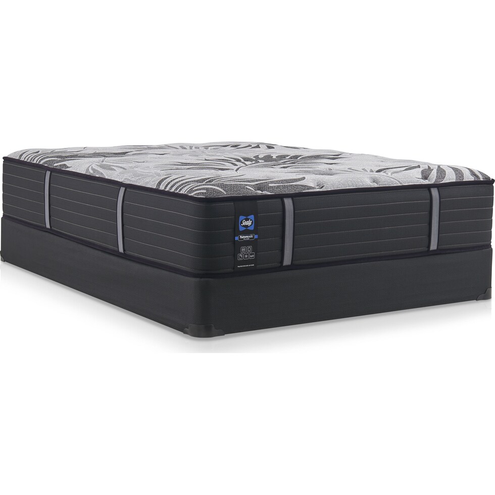 sealy® brigerton mattress collection gray king mattress foundation set   