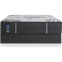 sealy® brigerton mattress collection gray queen mattress low profile foundation set   