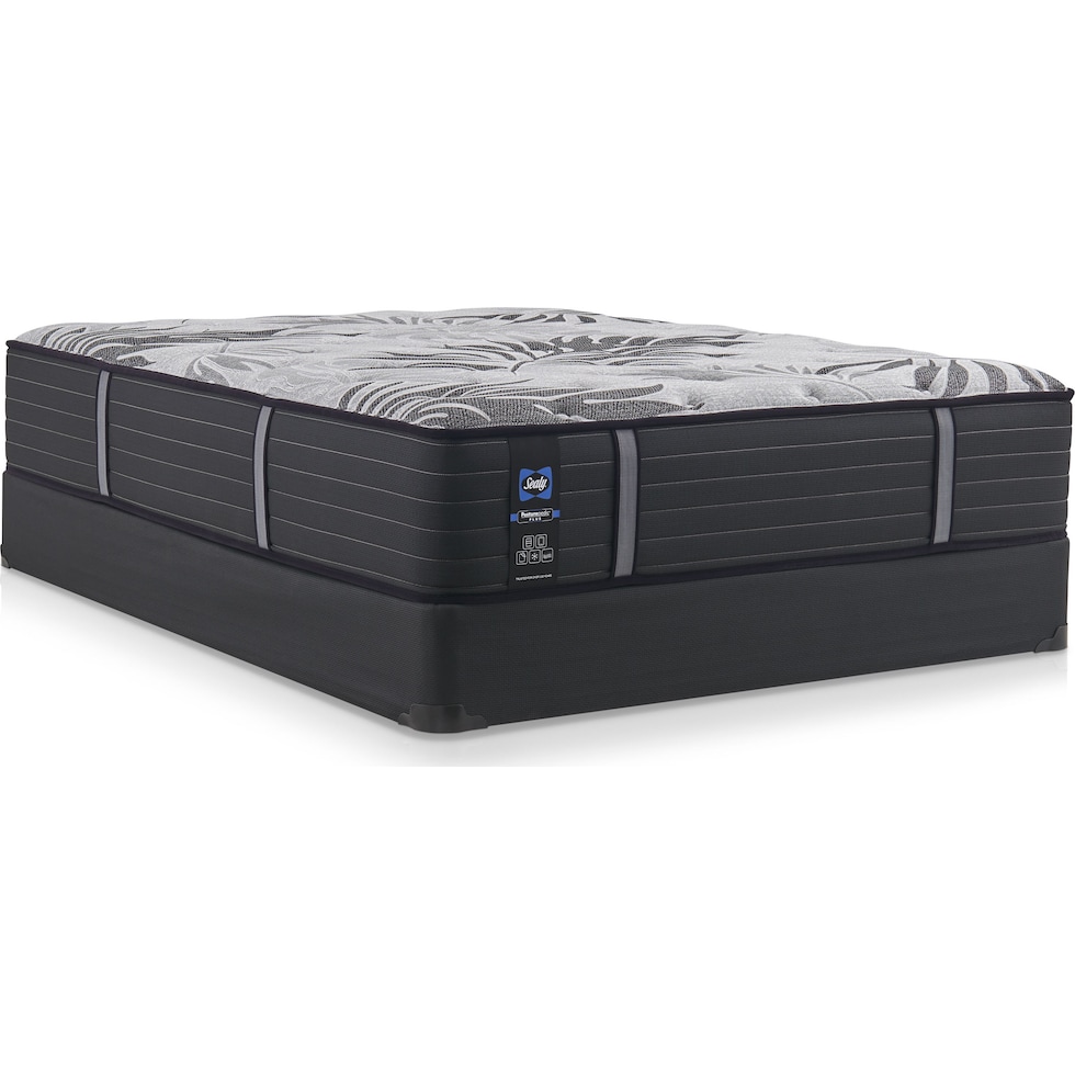 sealy® brigerton mattress collection gray twin mattress low profile foundation set   