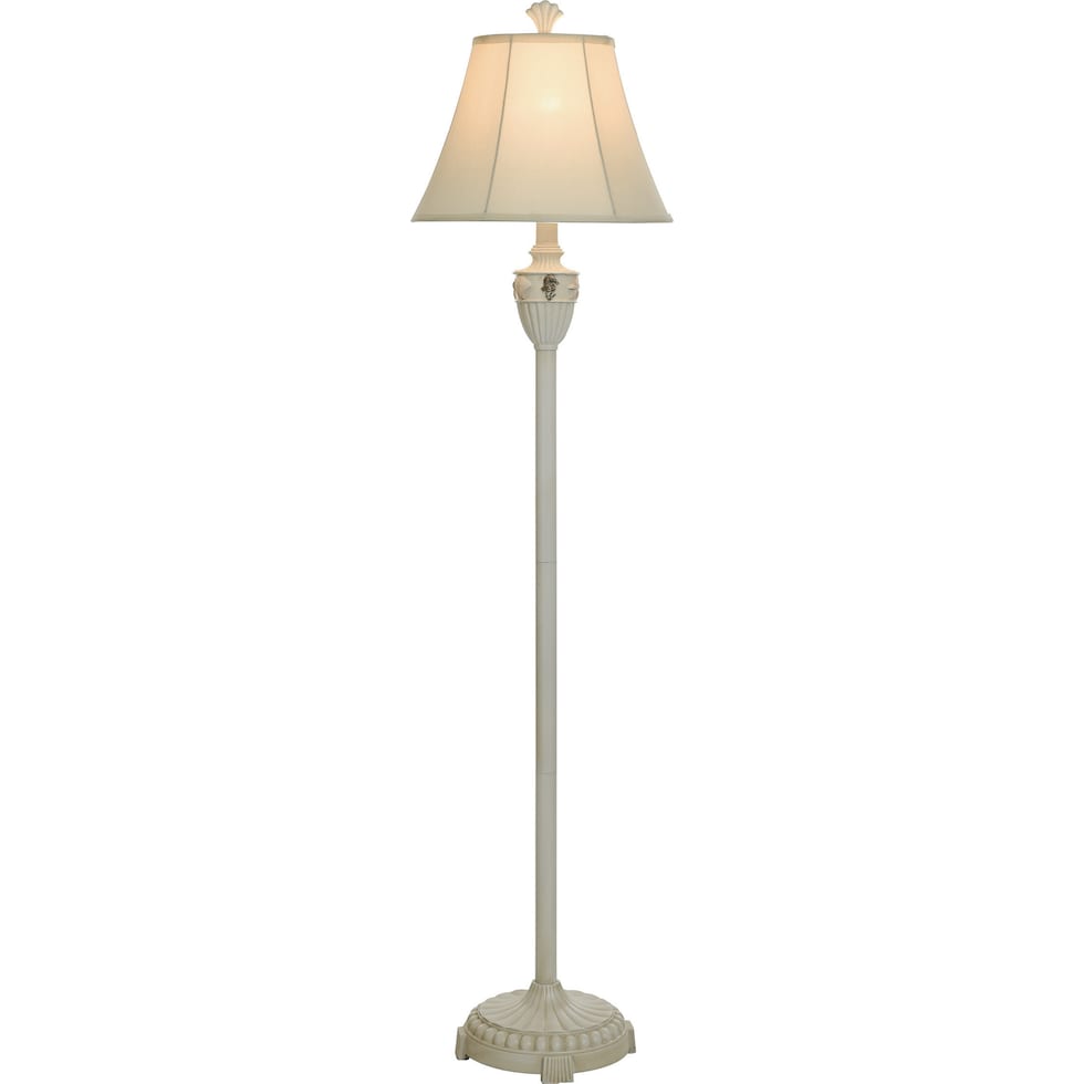 seashell neutral floor lamp   