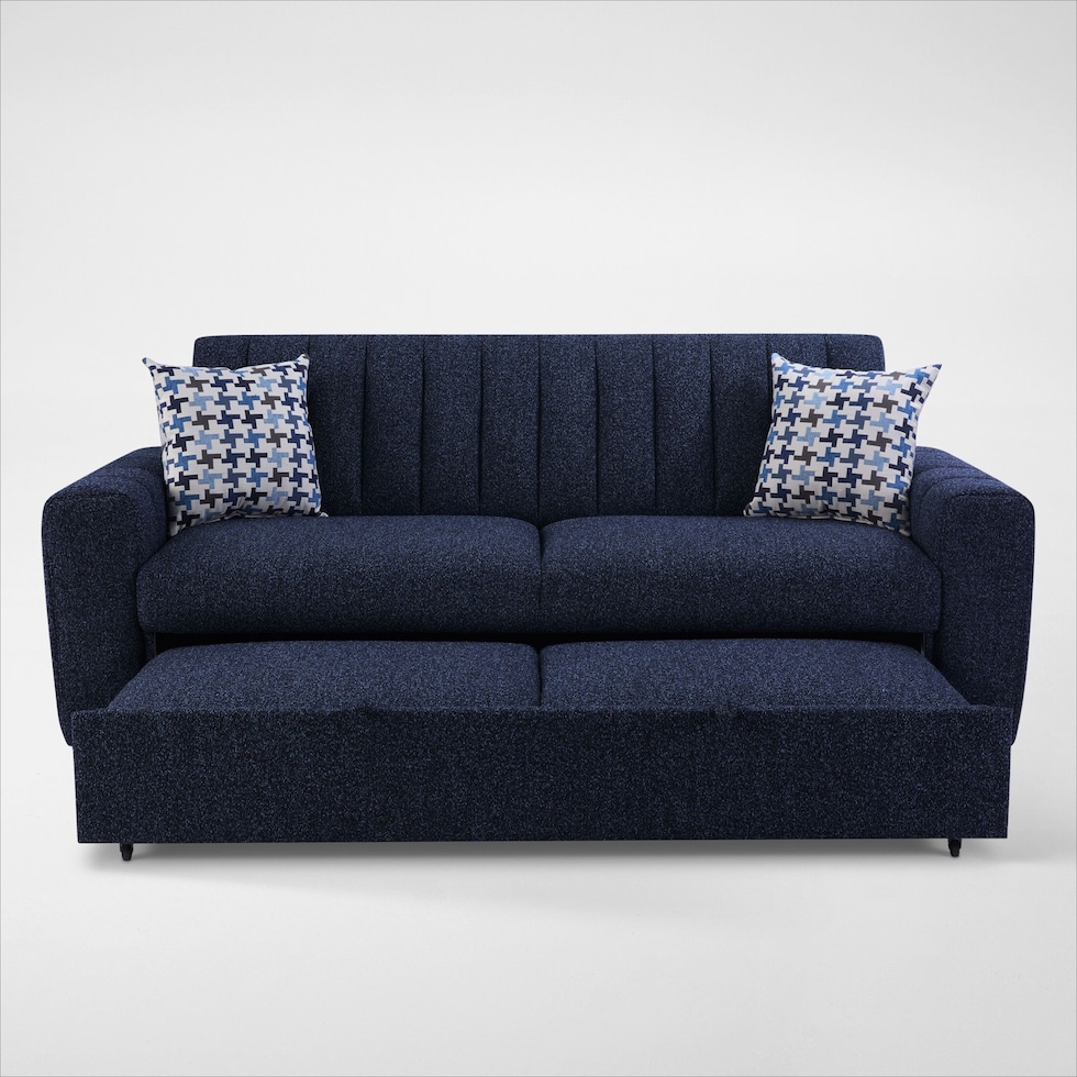 sebastian blue sleeper sofa   