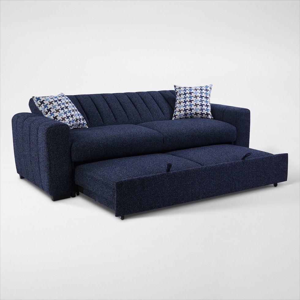 sebastian blue sleeper sofa   