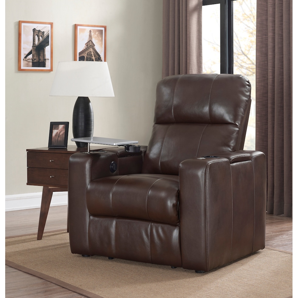 sedona dark brown power recliner   