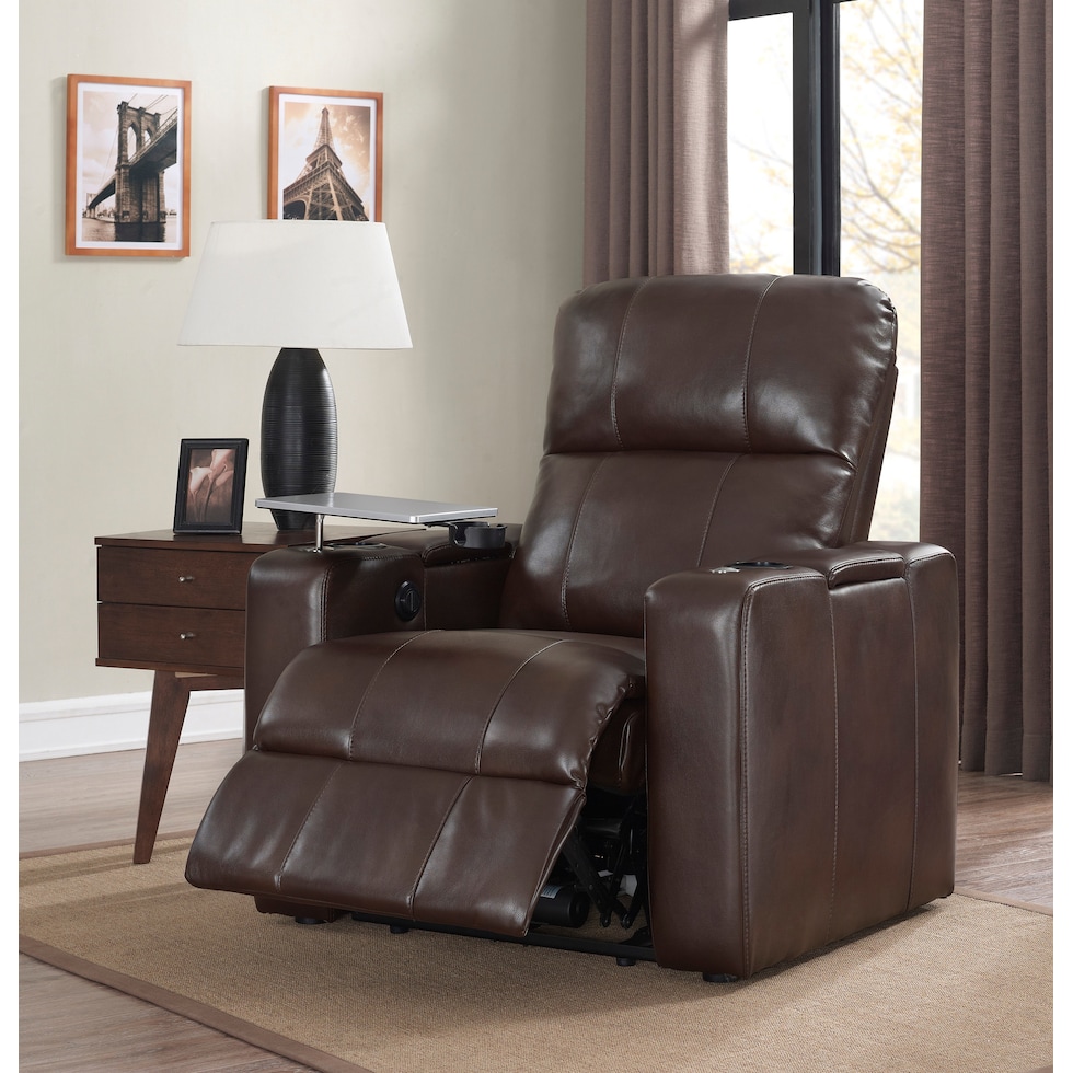 sedona dark brown power recliner   