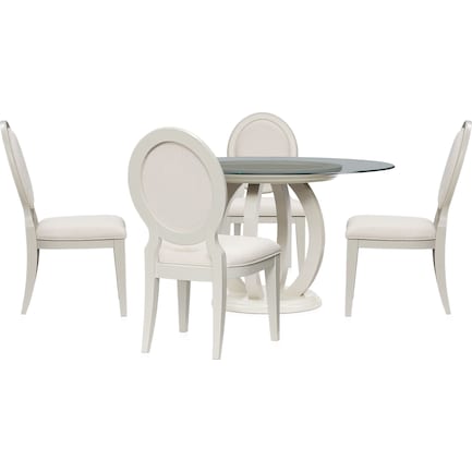 Selene Round Dining Table and 4 Chairs