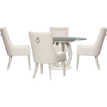 Selene Round Dining Table and 4 Host Chairs