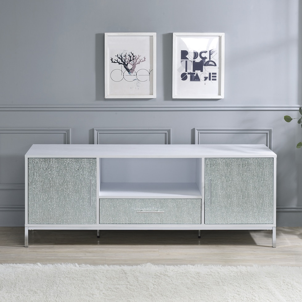 seraphina white silver tv stand   