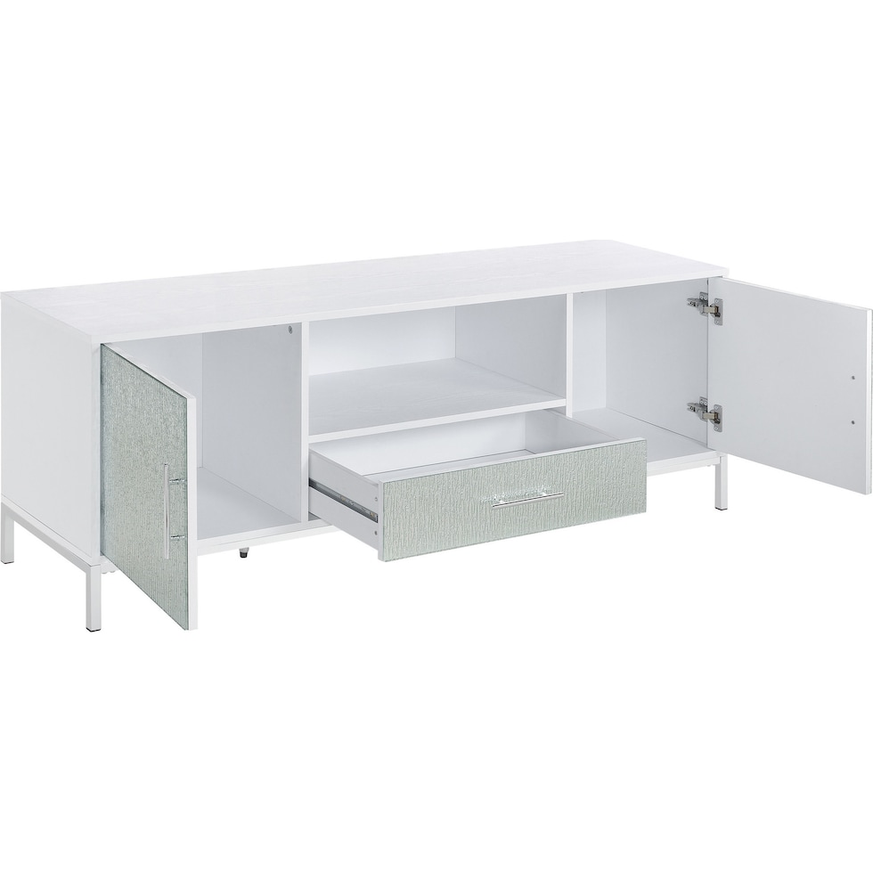 seraphina white silver tv stand   