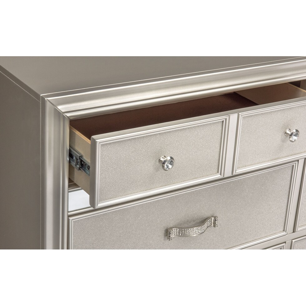 serena youth platinum platinum dresser & mirror   