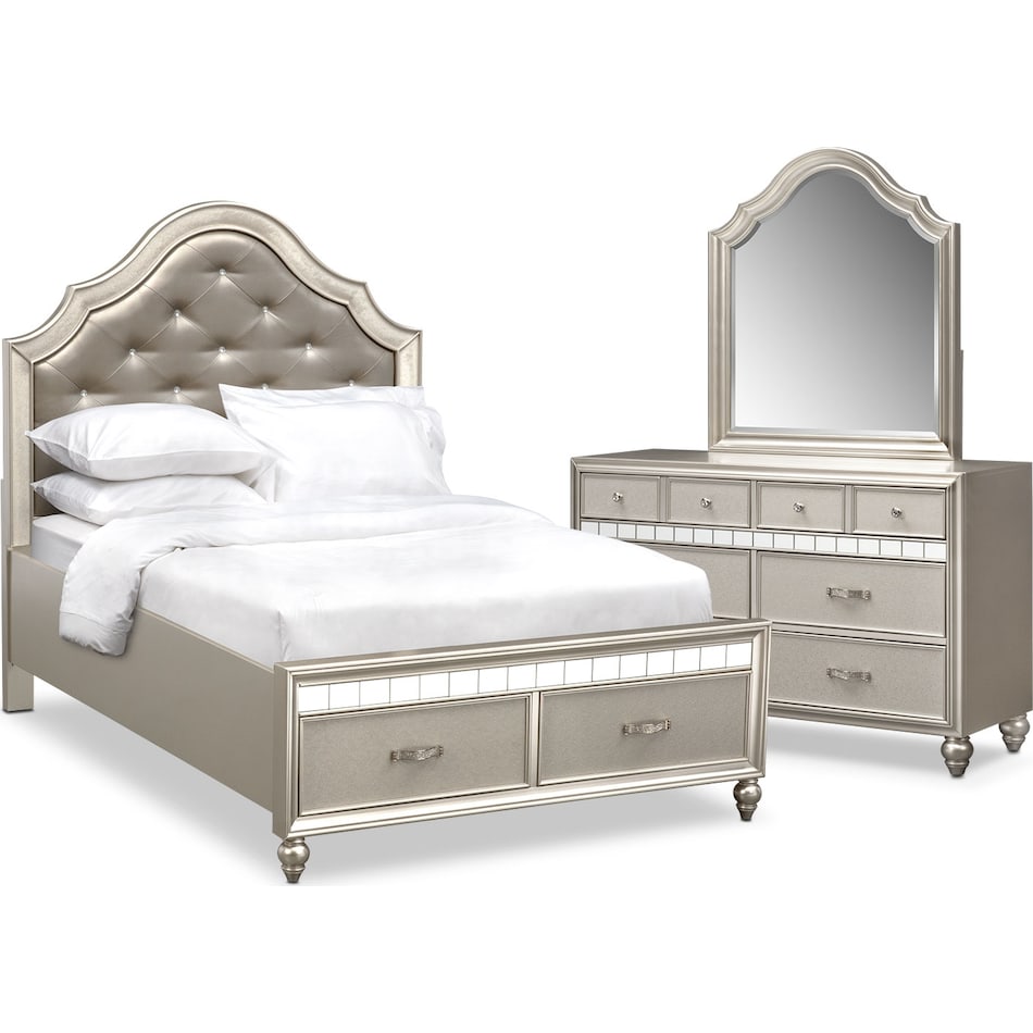 serena youth platinum silver  pc full bedroom   