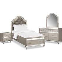 serena youth platinum silver  pc twin bedroom   