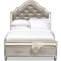 serena youth platinum silver full bed w storage   