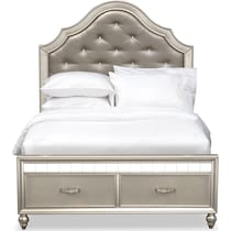 serena youth platinum silver full bed w storage   