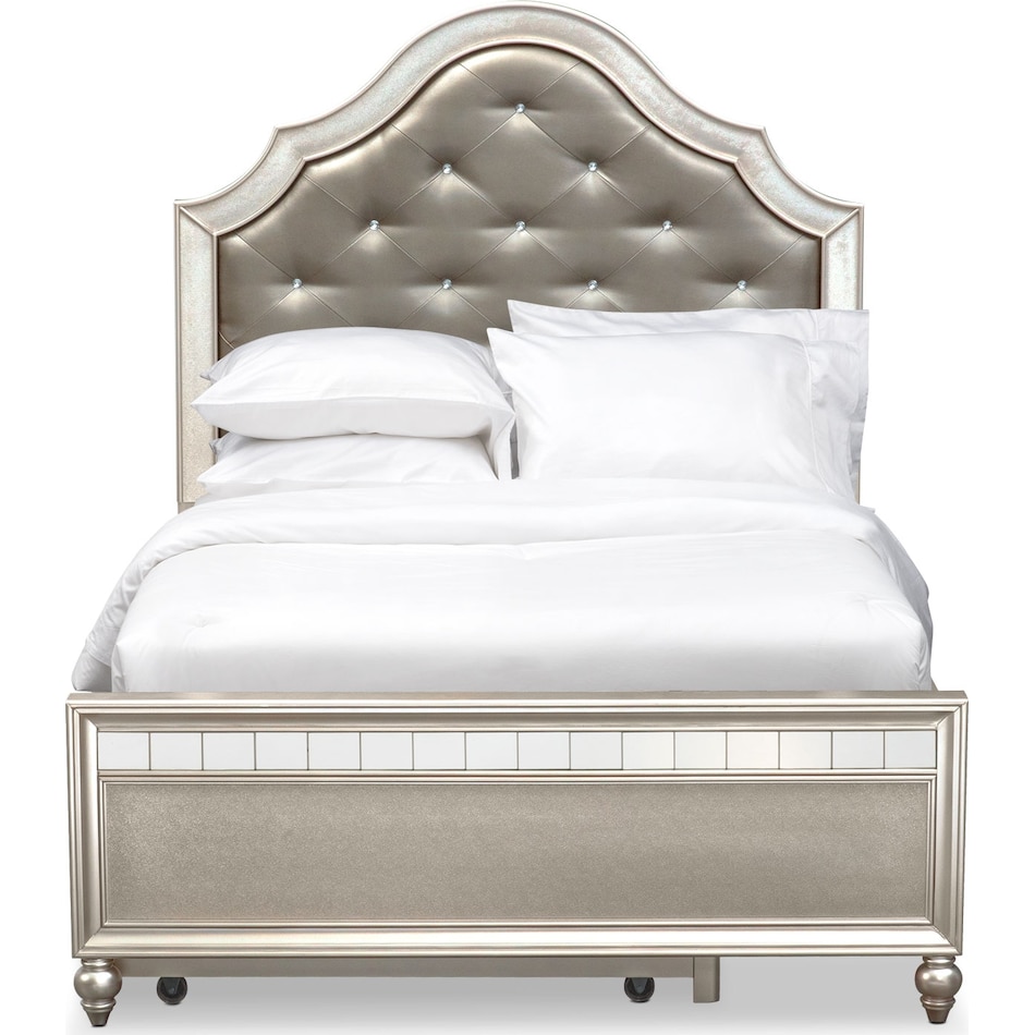 serena youth platinum silver full bed with trundle   