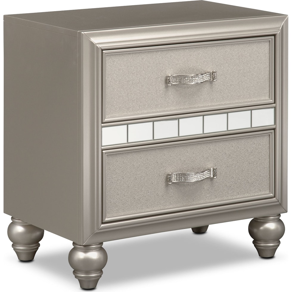 serena youth platinum silver nightstand   