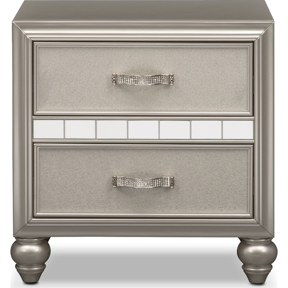 serena youth platinum silver nightstand   