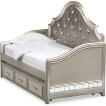 serena youth platinum silver twin daybed with trundle   