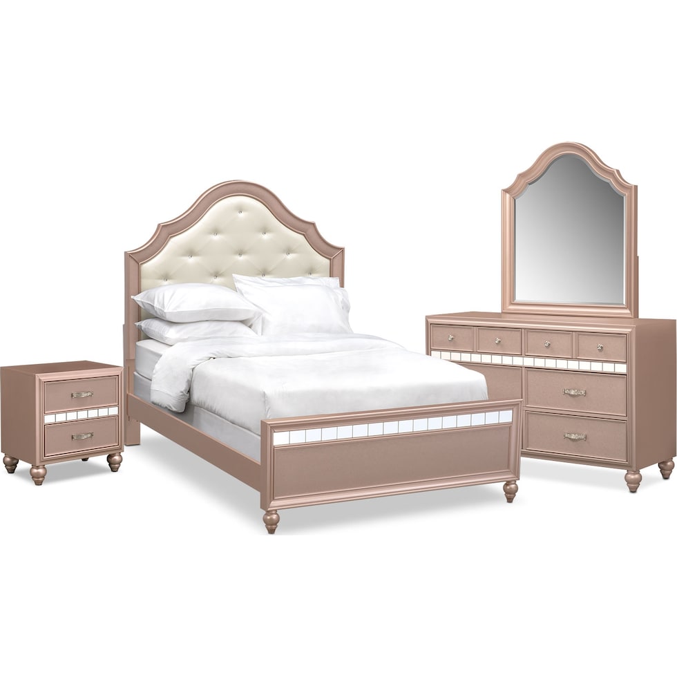 serena youth rose quartz pink  pc full bedroom   