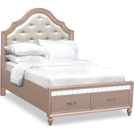 Serena Full Storage Bed - Rose Quartz