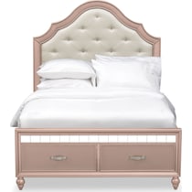 serena youth rose quartz pink full bed w storage   