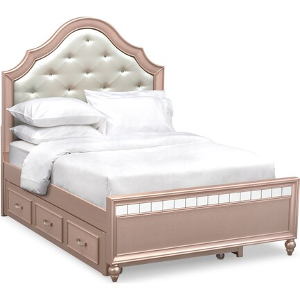 Serena Full Trundle Bed - Rose Quartz