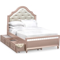 serena youth rose quartz pink full bed with trundle   