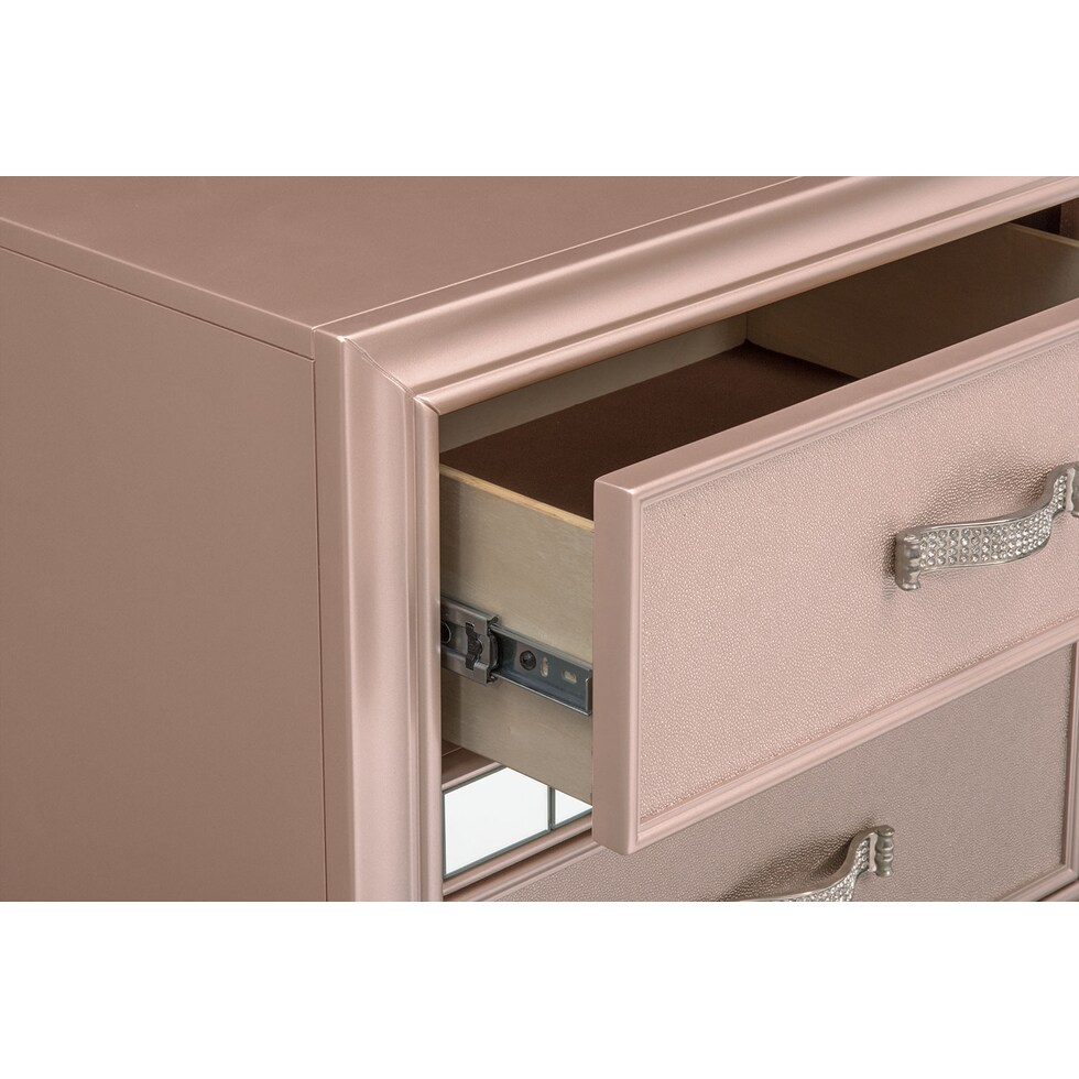 serena youth rose quartz pink nightstand   