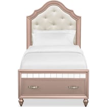 serena youth rose quartz pink twin bed with storage   