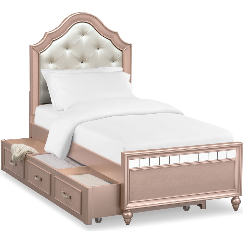 Serena Twin Trundle Bed - Rose Quartz | American Signature Furniture