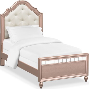 Serena Youth 5-Piece Twin Bedroom Set with Dresser and Mirror - Rose Quartz