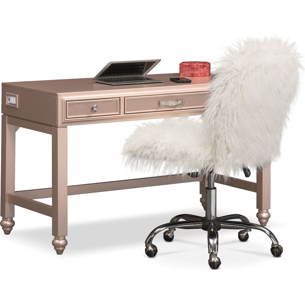 serena youth rose quartz pink vanity desk   